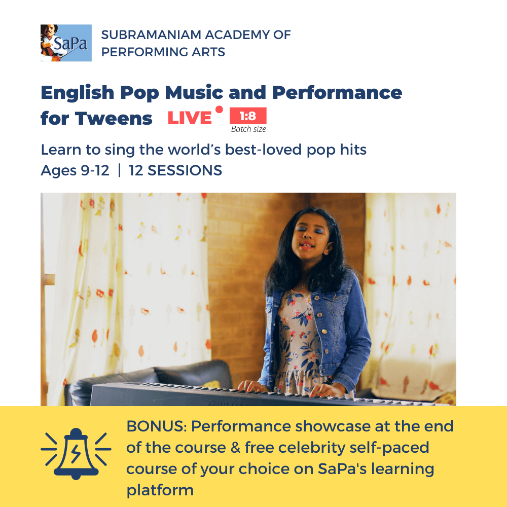 English Pop Music and Performance for Tweens (9 to 12 years)